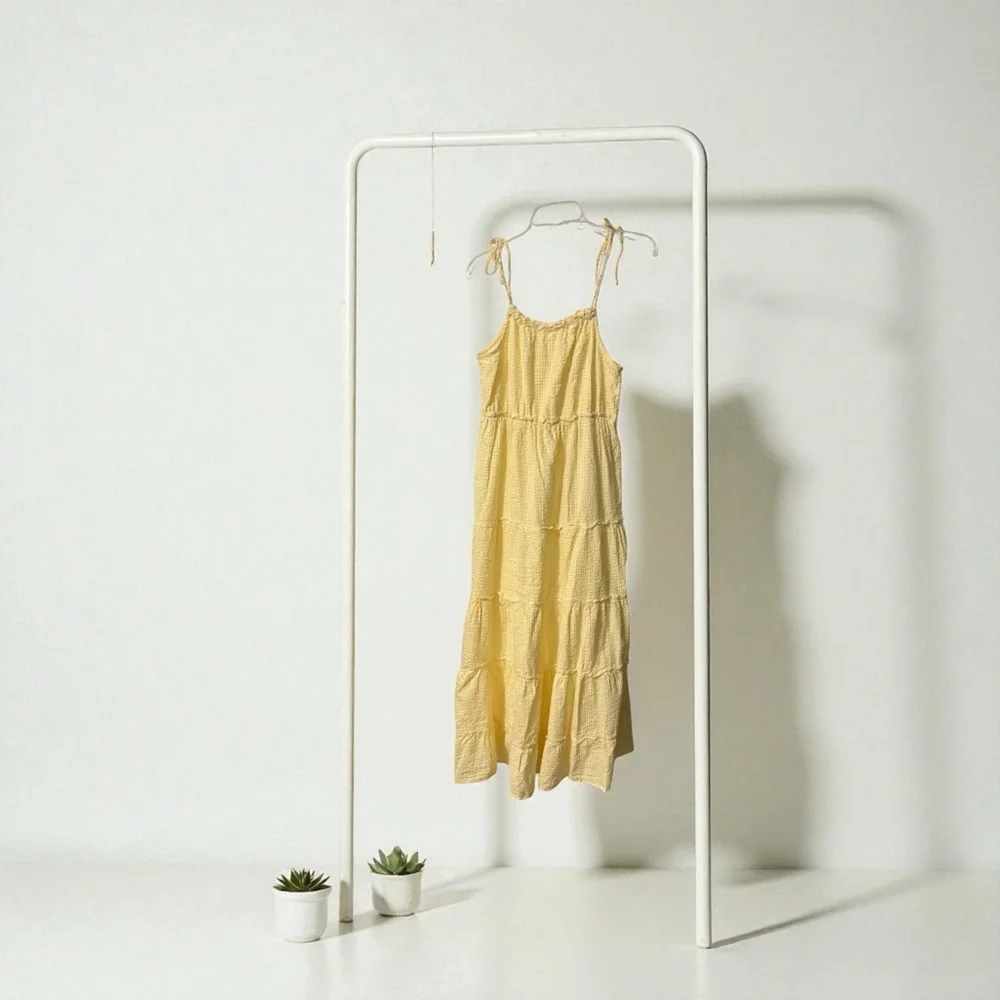 Jessica Simpson Light Yellow Tiered Maxi Dress - Picture 3 of 10